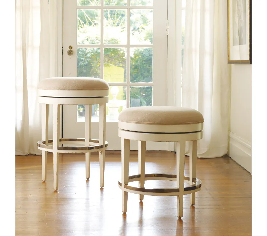 Somerset Bay SB068-BL Carmel Bar Stool Swivel Backless with Brass Protectors Somerset Bay SB068-BL Carmel Bar Stool Swivel Backless with Brass Protectors