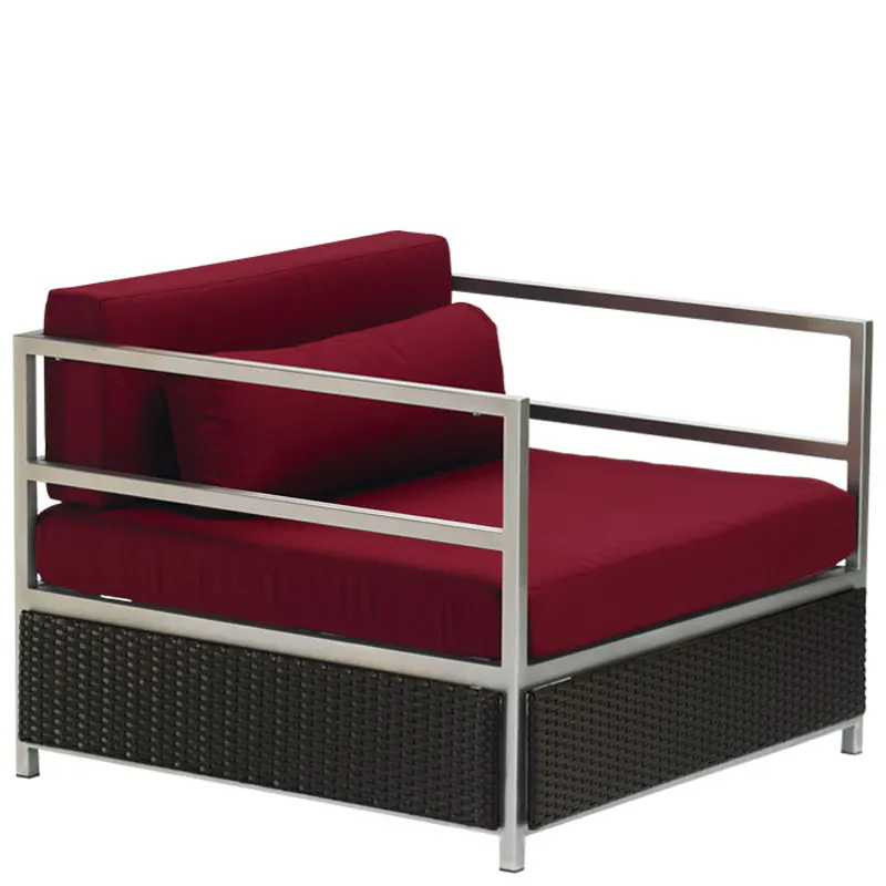Tropitone 510711AC Cabana Club Stainless Steel Woven Cabana Club Woven Arm Chair Half Woven
