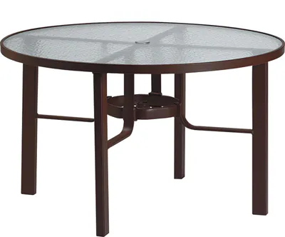 Tropitone 730548 Acrylic and Glass Tables 48 inch Round Dining Table, KD Tropitone 730548 Acrylic and Glass Tables 48 inch Round Dining Table, KD