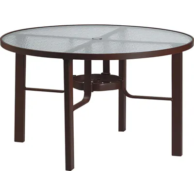 Tropitone 730548 Acrylic and Glass Tables 48 inch Round Dining Table, KD Tropitone 730548 Acrylic and Glass Tables 48 inch Round Dining Table, KD