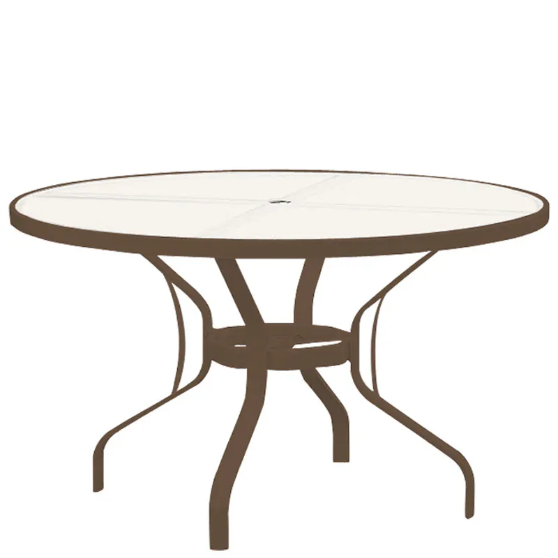 Tropitone 500048 Acrylic and Glass Tables 48 inch Round Dining Table, KD