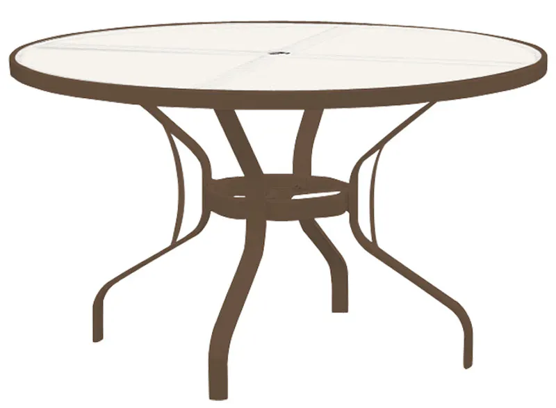 Tropitone 500048 Acrylic and Glass Tables 48 inch Round Dining Table, KD Tropitone 500048 Acrylic and Glass Tables 48 inch Round Dining Table, KD