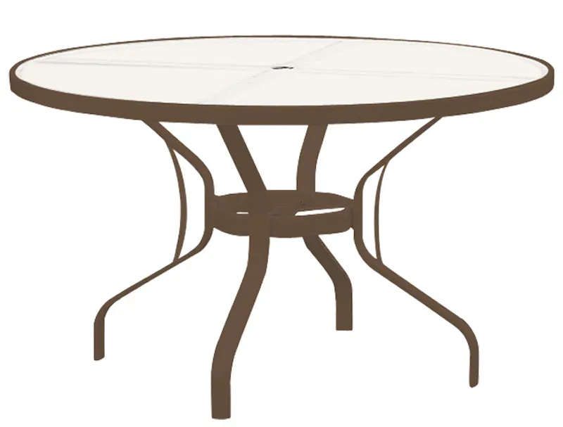 Tropitone 500048 Acrylic and Glass Tables 48 inch Round Dining Table, KD Tropitone 500048 Acrylic and Glass Tables 48 inch Round Dining Table, KD
