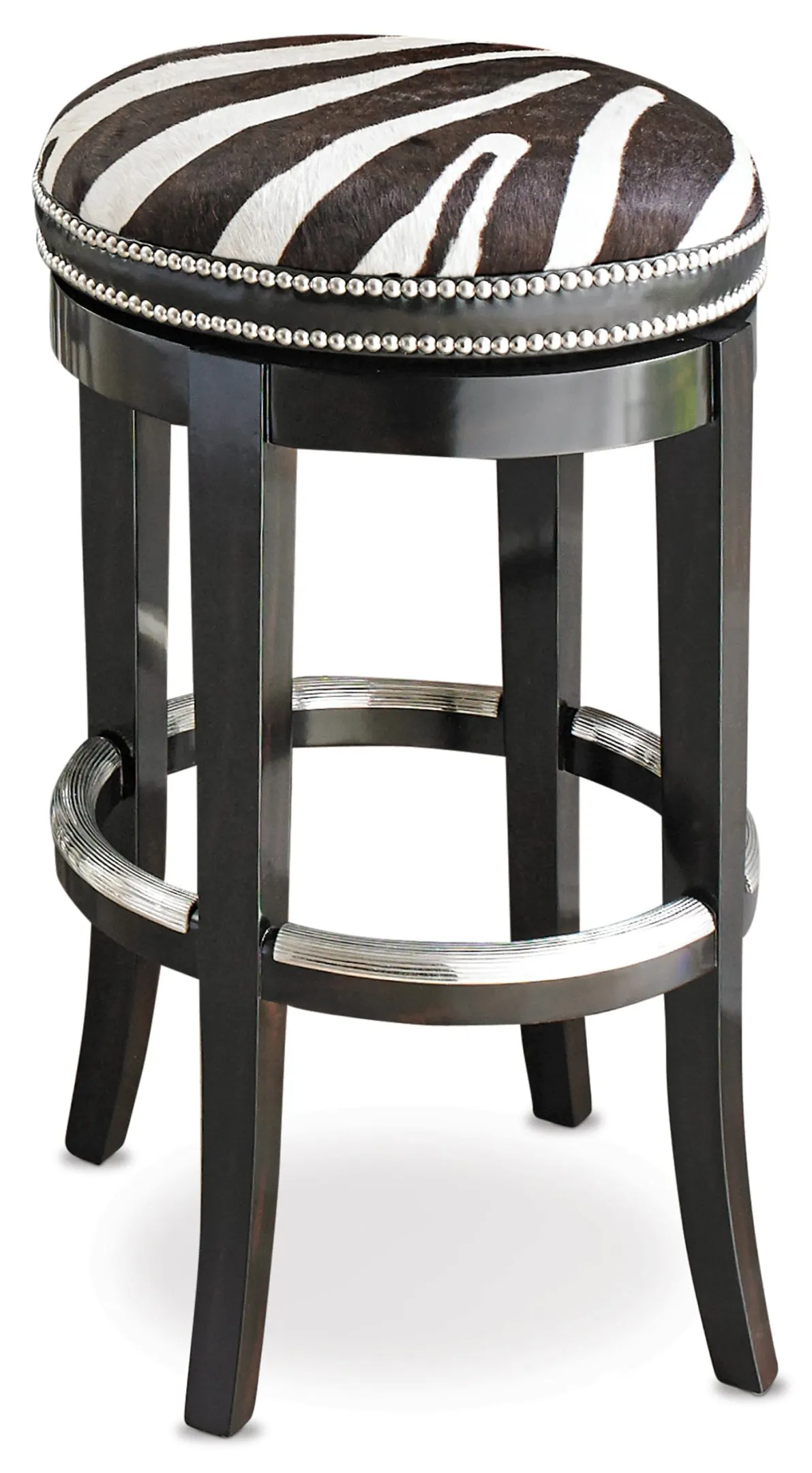 Ambella Home 03534-510-011 Zebrano Swivel Barstool Backless Ambella Home 03534-510-011 Zebrano Swivel Barstool Backless