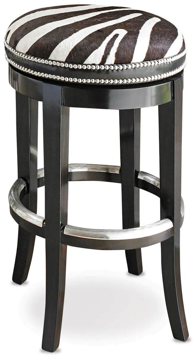 Ambella Home 03534-510-011 Zebrano Swivel Barstool Backless Ambella Home 03534-510-011 Zebrano Swivel Barstool Backless