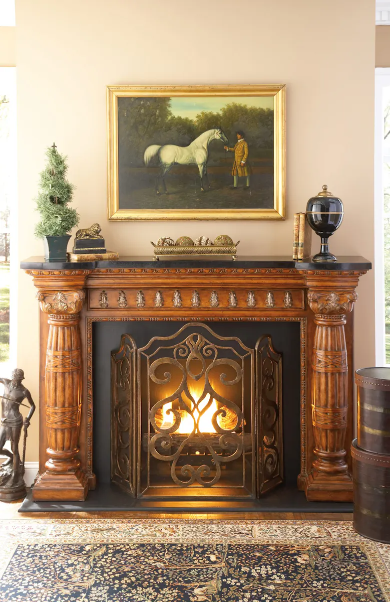 Ambella Home 05133-460-001 Tiger Lily 3-Panel Fireplace Screen Ambella Home 05133-460-001 Tiger Lily 3-Panel Fireplace Screen