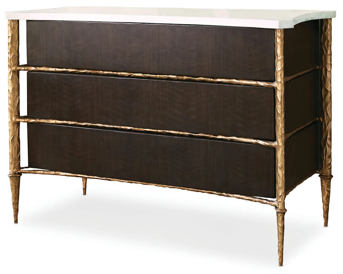 Ambella Home 06813-830-001 Chiseled Chest Walnut / Gold Ambella Home 06813-830-001 Chiseled Chest Walnut / Gold
