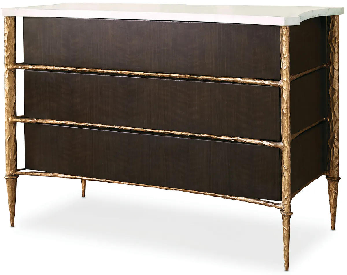 Ambella Home 06813-830-001 Chiseled Chest Walnut / Gold Ambella Home 06813-830-001 Chiseled Chest Walnut / Gold
