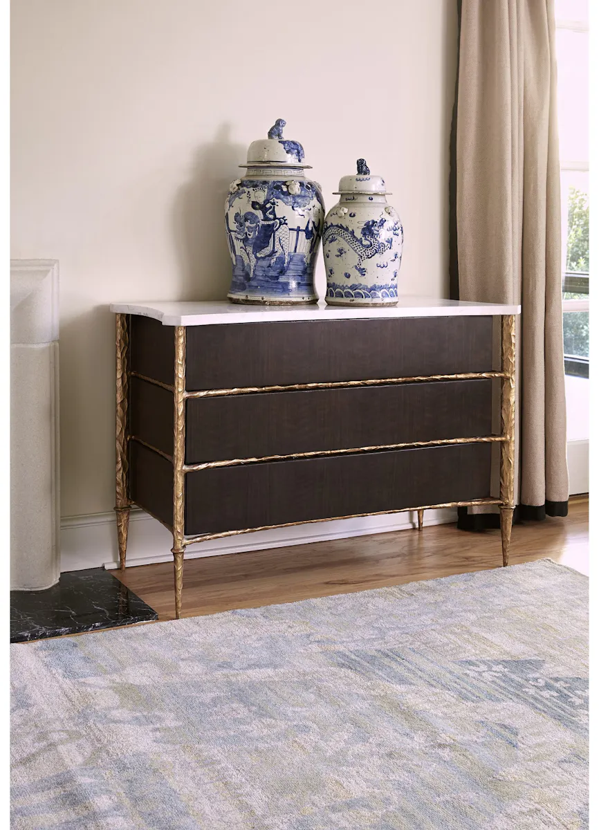 Ambella Home 06813-830-001 Chiseled Chest Walnut / Gold Ambella Home 06813-830-001 Chiseled Chest Walnut / Gold