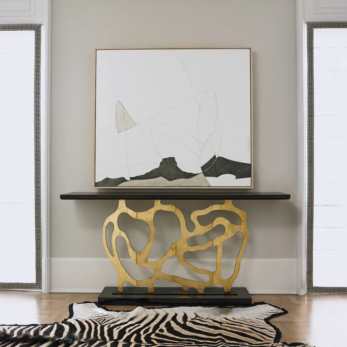 Ambella Home 07200-850-003 Sculpted Console Gold Ambella Home 07200-850-003 Sculpted Console Gold