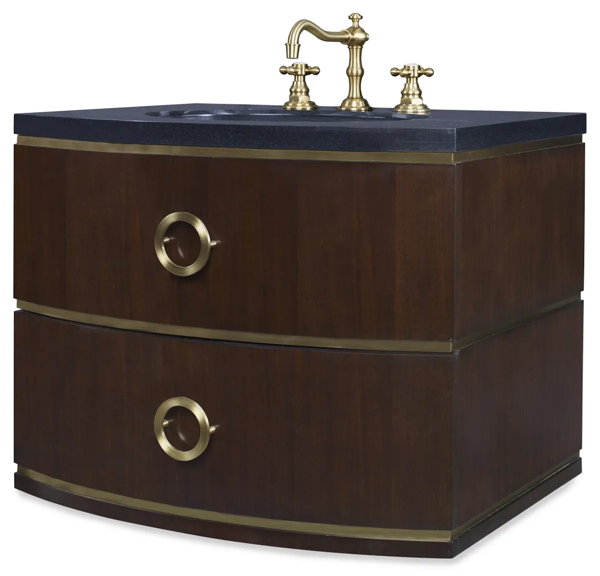 Ambella Home 07231-110-212 Cirque Wall Sink Chest Dark Walnut Ambella Home 07231-110-212 Cirque Wall Sink Chest Dark Walnut