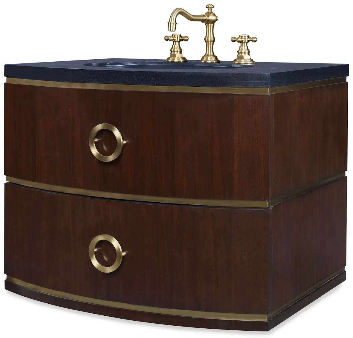 Ambella Home 07231-110-212 Cirque Wall Sink Chest Dark Walnut Ambella Home 07231-110-212 Cirque Wall Sink Chest Dark Walnut
