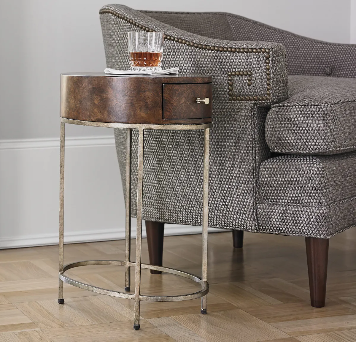 Ambella Home 09126-900-011 French Key Accent Table Silver Ambella Home 09126-900-011 French Key Accent Table Silver