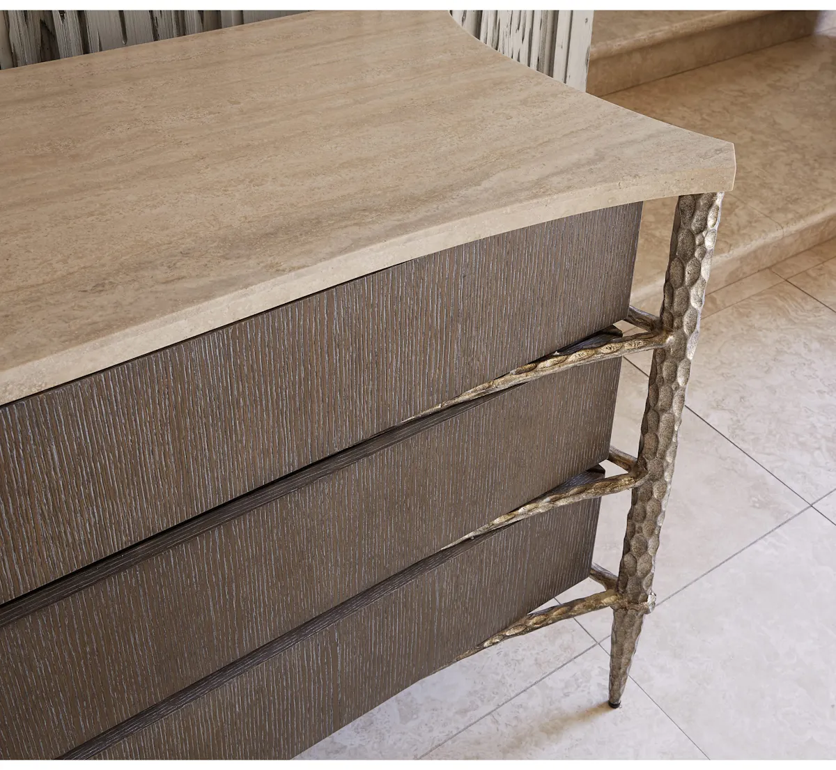 Ambella Home 09133-830-001 Chiseled Chest Driftwood / Ant. Silver Ambella Home 09133-830-001 Chiseled Chest Driftwood / Ant. Silver