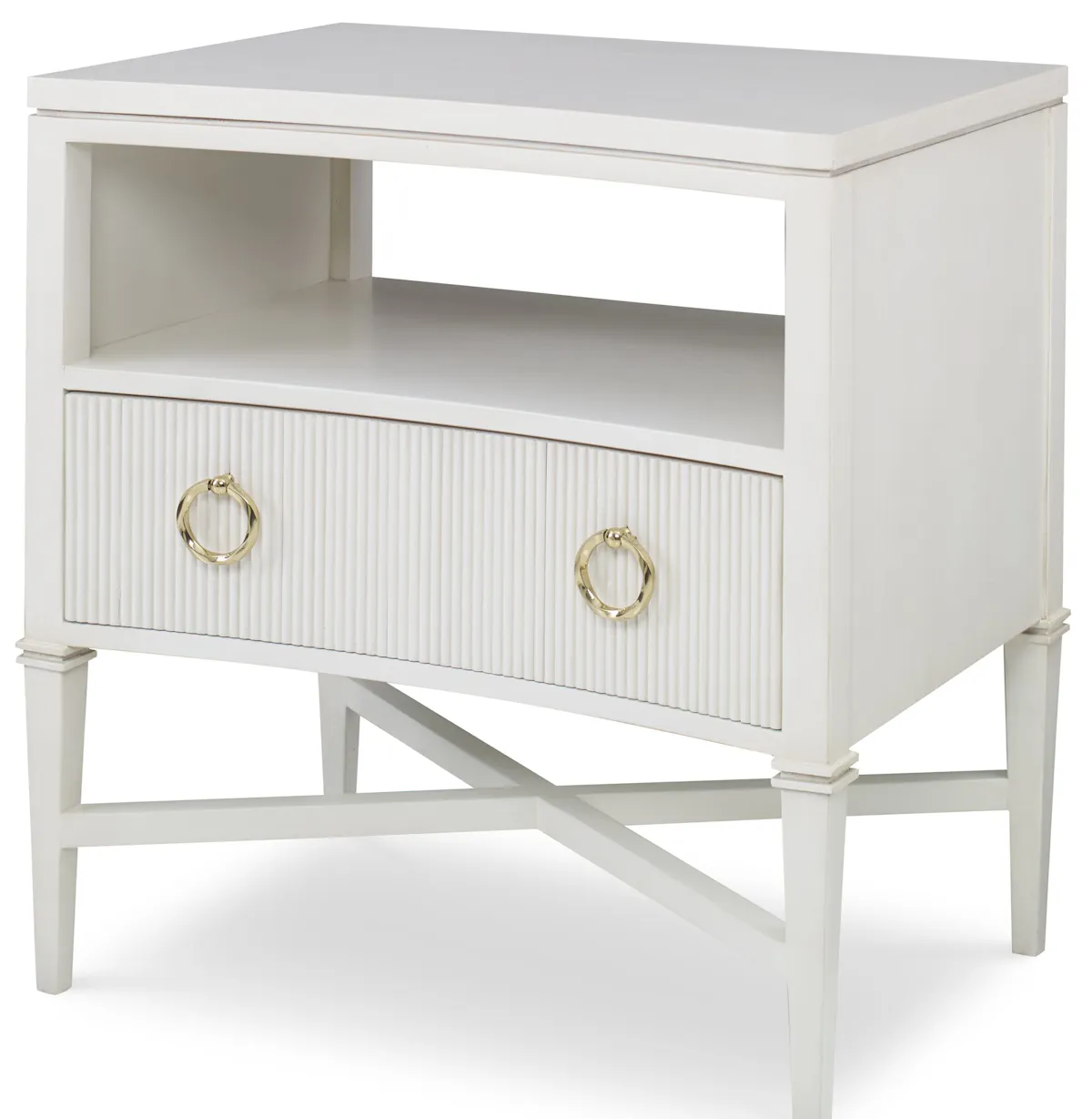 Ambella Home 09170-230-007 Reeded Nightstand Linen Ambella Home 09170-230-007 Reeded Nightstand Linen
