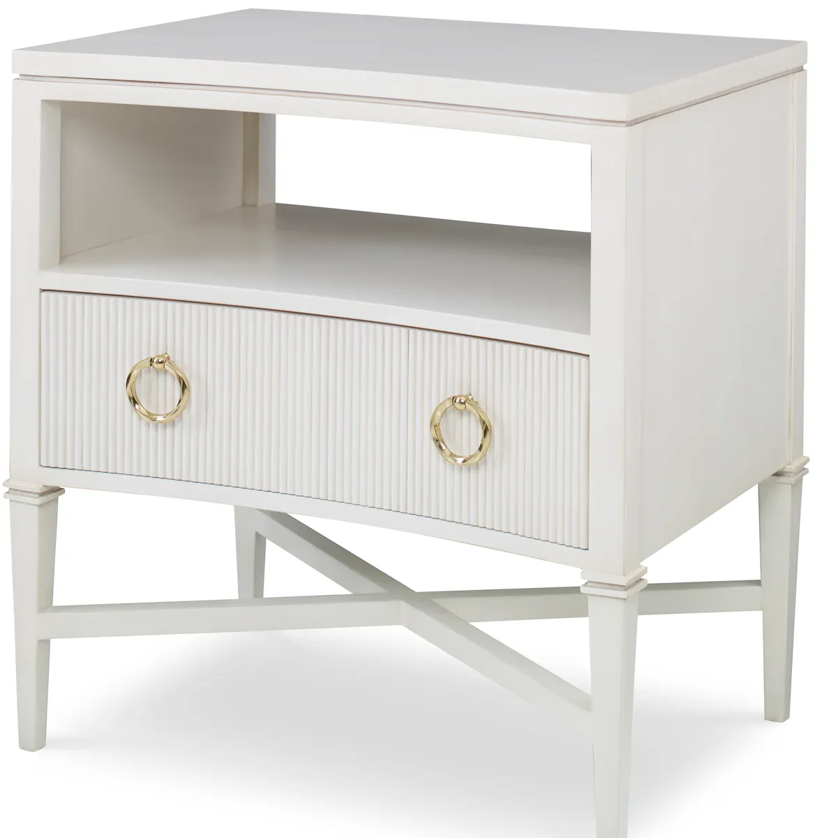 Ambella Home 09170-230-007 Reeded Nightstand Linen Ambella Home 09170-230-007 Reeded Nightstand Linen