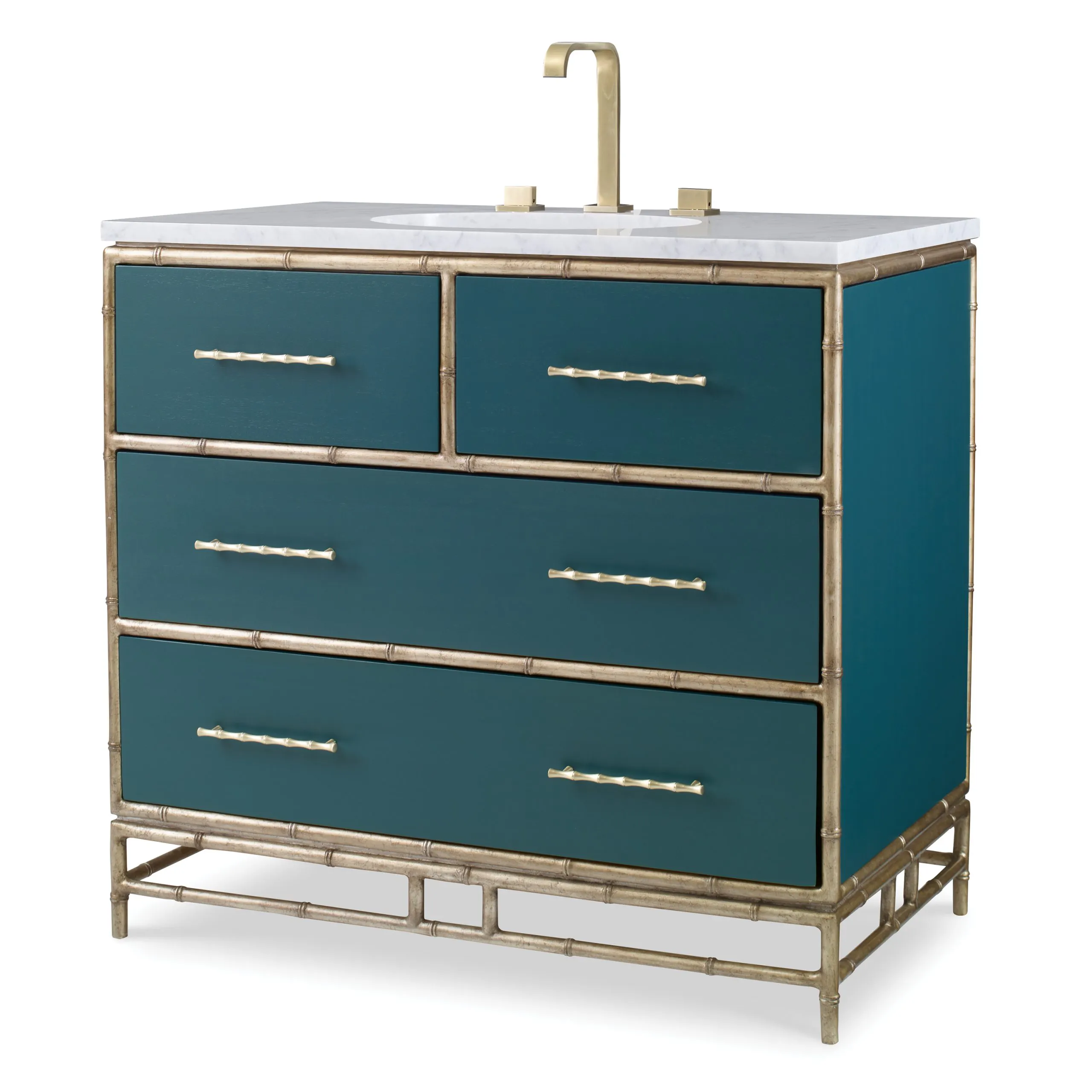 Ambella Home 09175-110-333 Chinoiserie Sink Chest Peacock