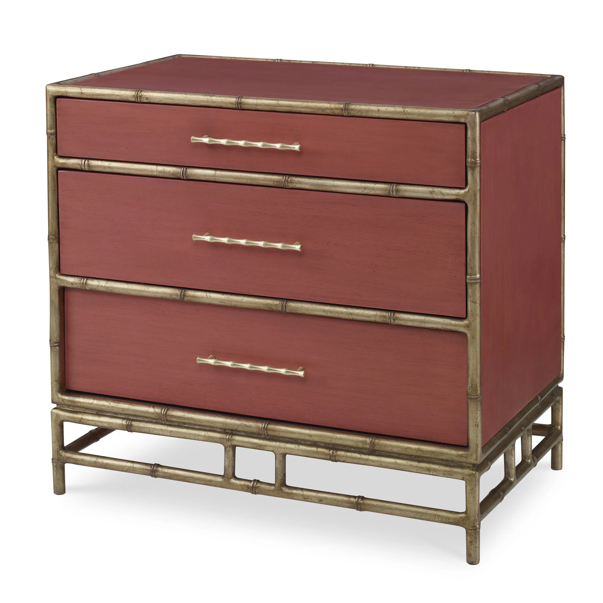 Ambella Home 09175-230-027 Chinoiserie Nightstand Coral