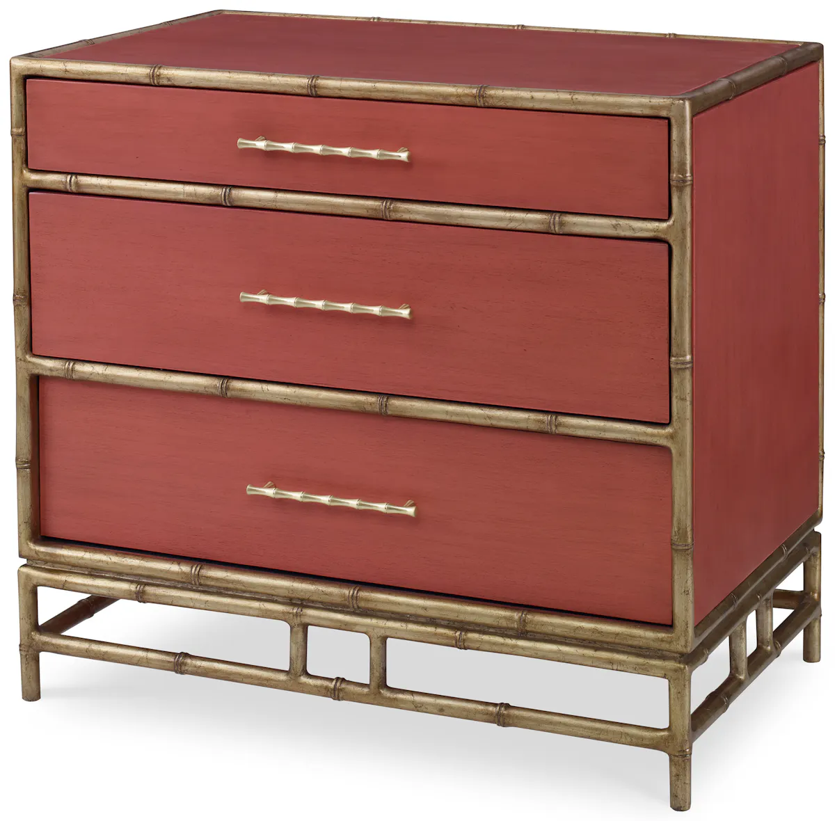 Ambella Home 09175-230-027 Chinoiserie Nightstand Coral Ambella Home 09175-230-027 Chinoiserie Nightstand Coral