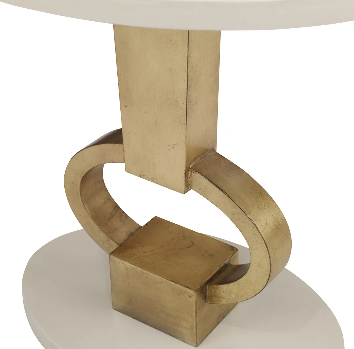 Ambella Home 09216-900-010 Vision Accent Table Linen / Gold Leaf Ambella Home 09216-900-010 Vision Accent Table Linen / Gold Leaf