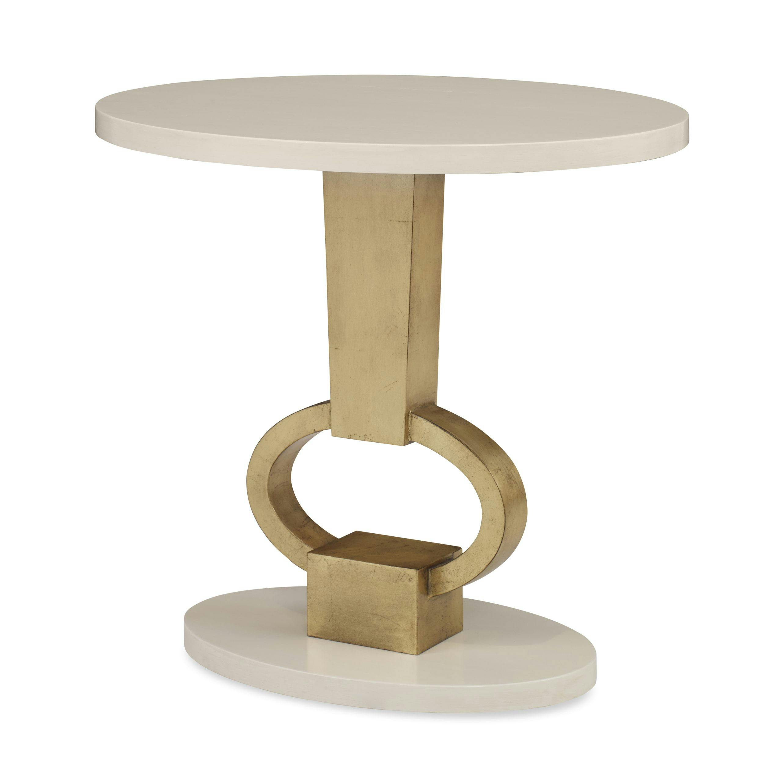 Ambella Home 09216-900-010 Vision Accent Table Linen / Gold Leaf