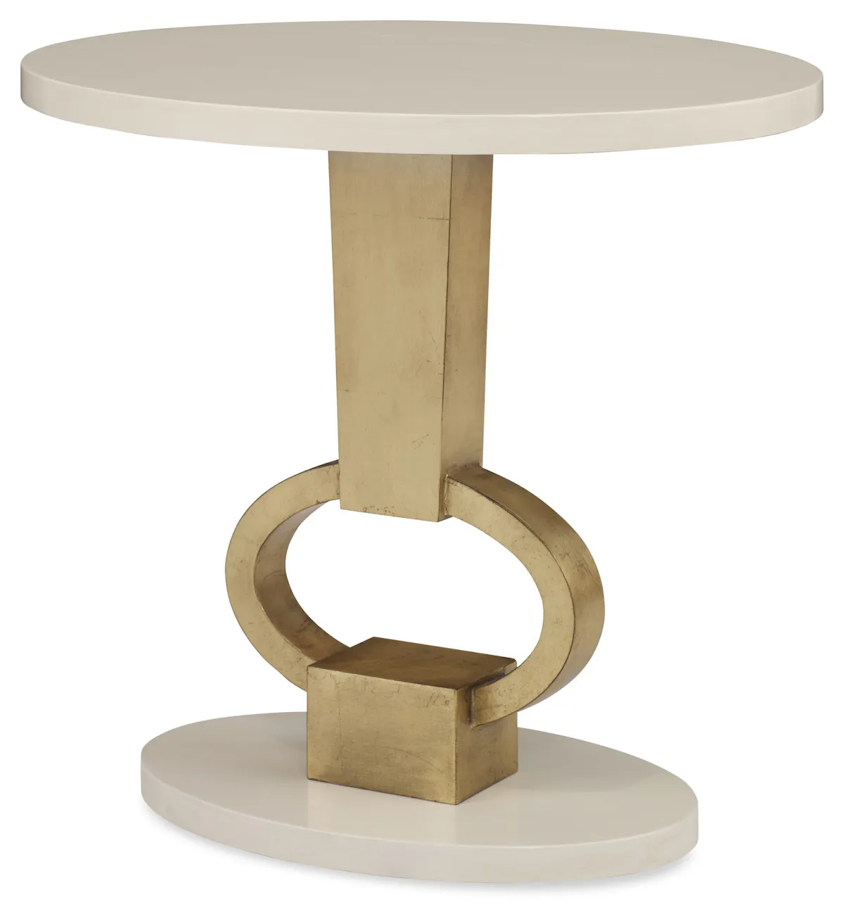 Ambella Home 09216-900-010 Vision Accent Table Linen / Gold Leaf Ambella Home 09216-900-010 Vision Accent Table Linen / Gold Leaf