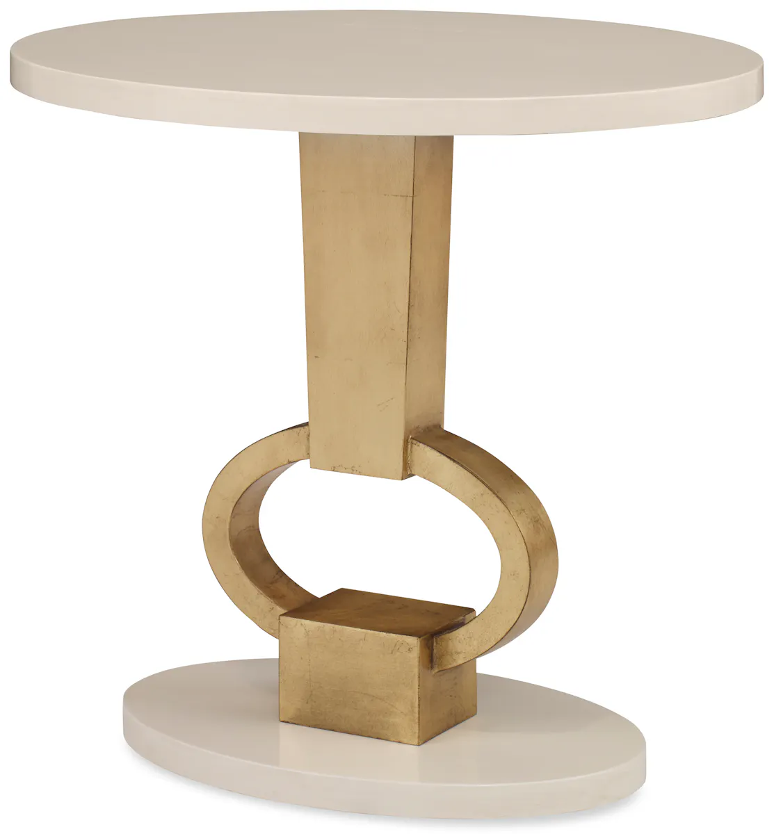 Ambella Home 09216-900-010 Vision Accent Table Linen / Gold Leaf Ambella Home 09216-900-010 Vision Accent Table Linen / Gold Leaf