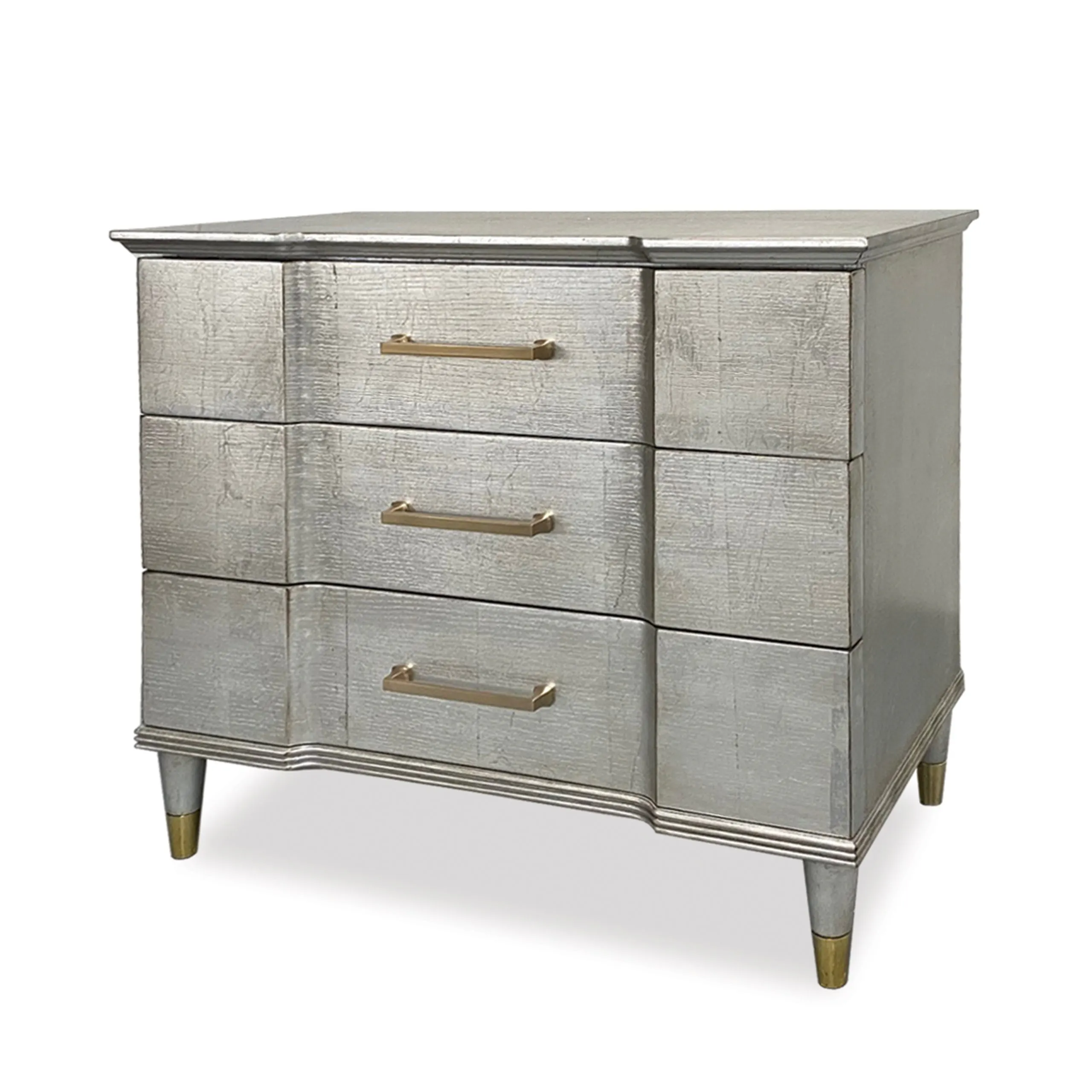 Ambella Home 09221-230-024 Valmont Nightstand Satin Ant Silver