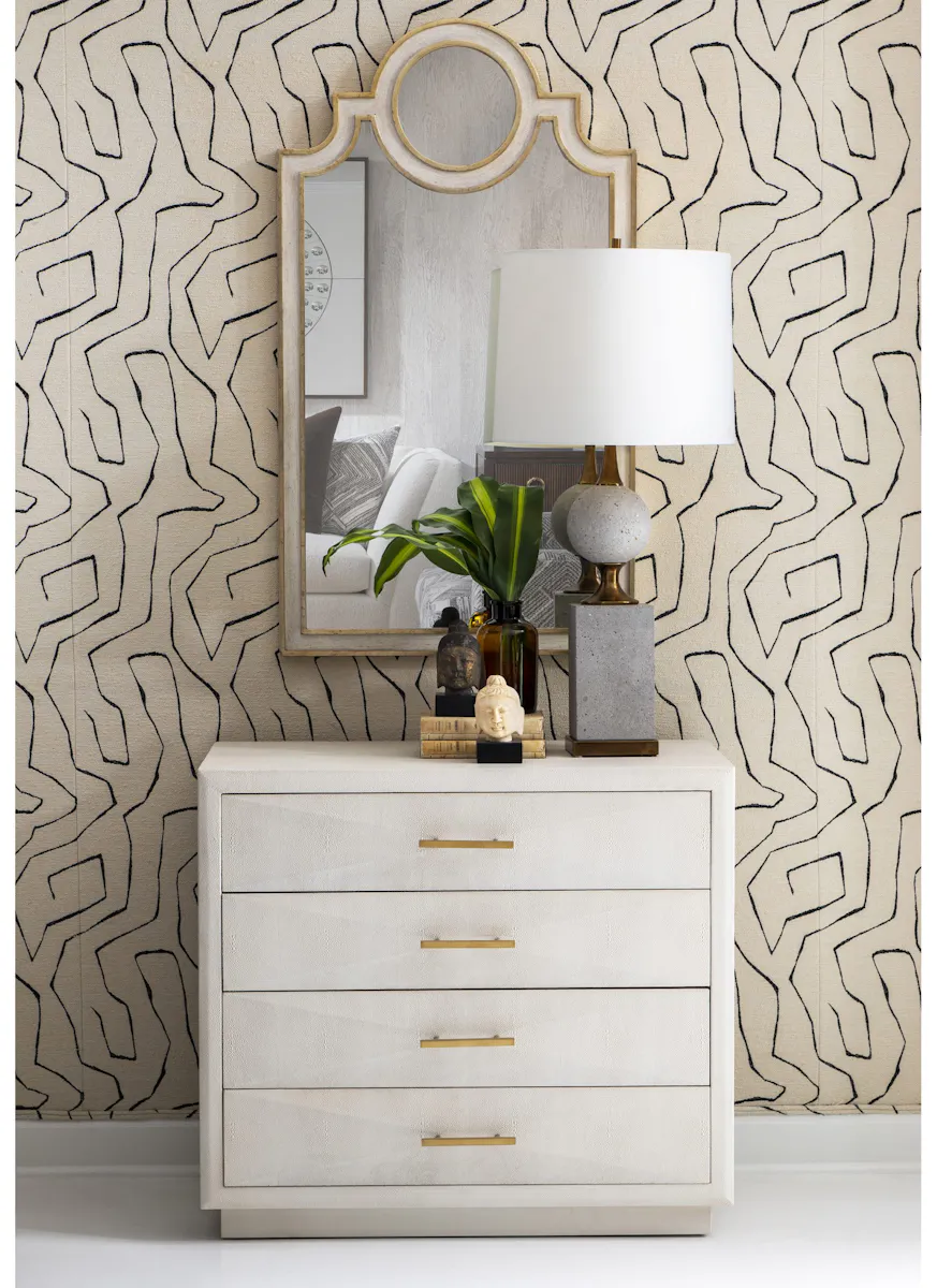 Ambella Home 09255-820-007 Shagreen Pyramid Chest Linen Ambella Home 09255-820-007 Shagreen Pyramid Chest Linen