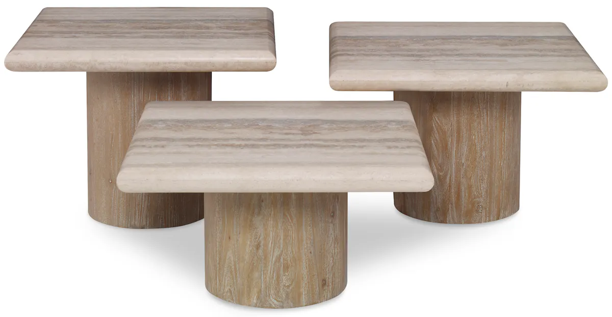 Ambella Home 09285-900-100 Petros Travertine Table Set Ambella Home 09285-900-100 Petros Travertine Table Set