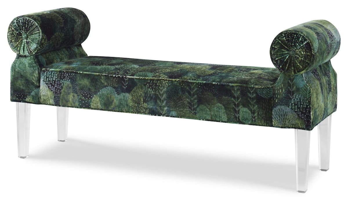 Ambella Home 103-00 Ava Bench Acrylic Leg Ambella Home 103-00 Ava Bench Acrylic Leg
