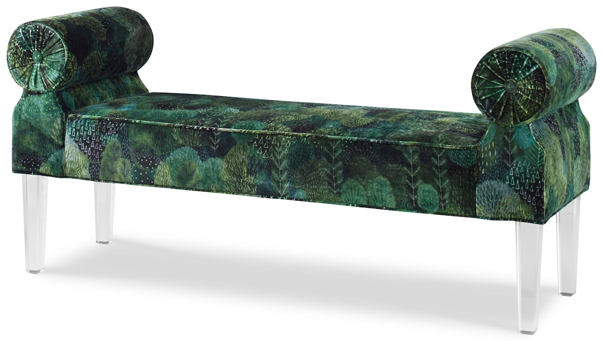 Ambella Home 103-00 Ava Bench Acrylic Leg Ambella Home 103-00 Ava Bench Acrylic Leg