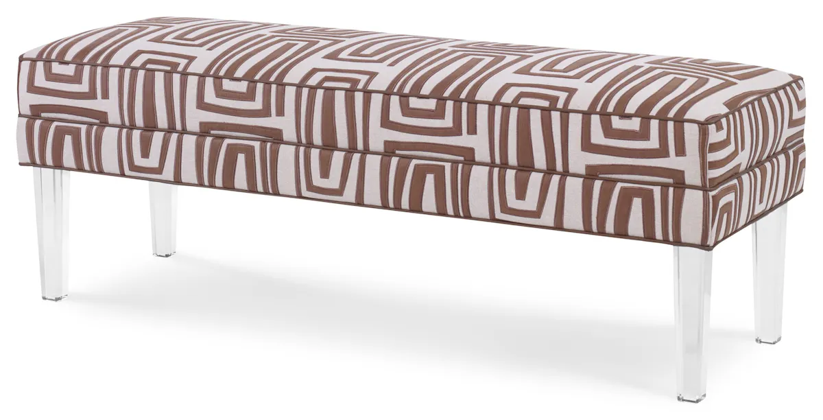 Ambella Home 110-00 Livery Bench Acrylic Legs Ambella Home 110-00 Livery Bench Acrylic Legs