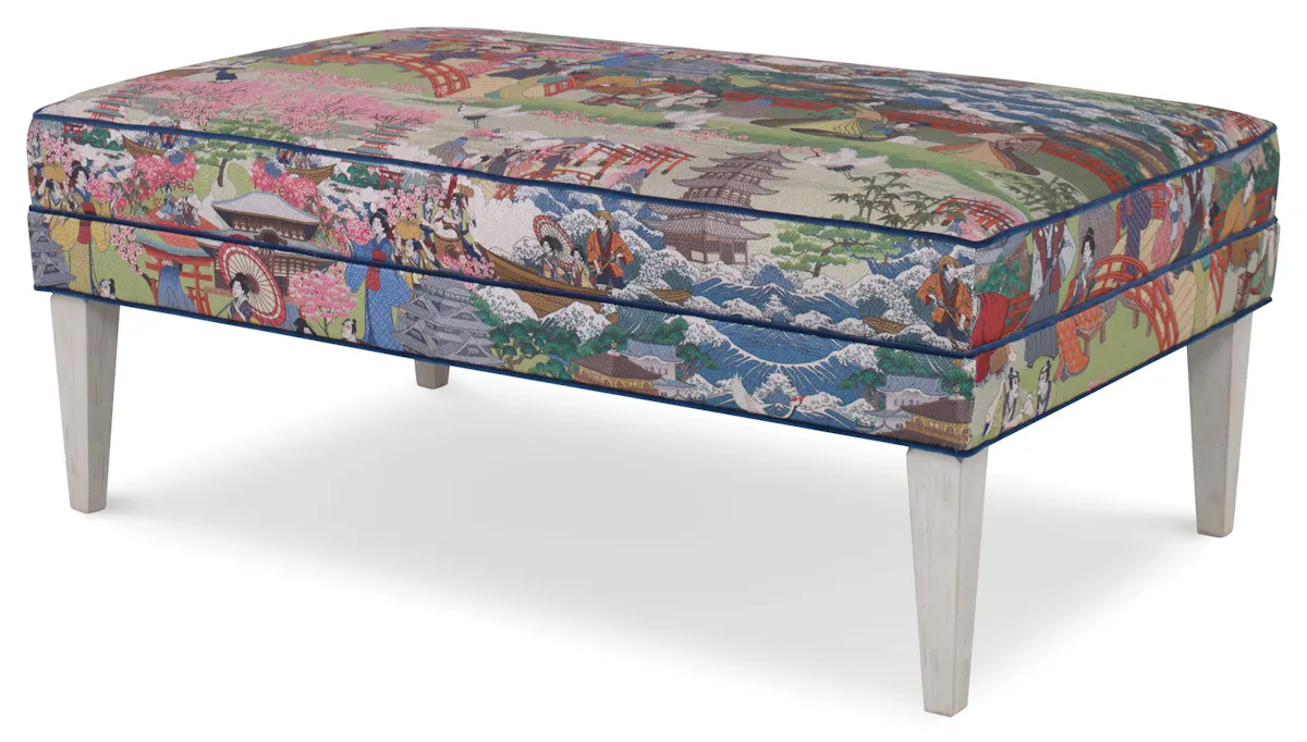 Ambella Home 113-00 Aperitif Bench Wood Legs Ambella Home 113-00 Aperitif Bench Wood Legs
