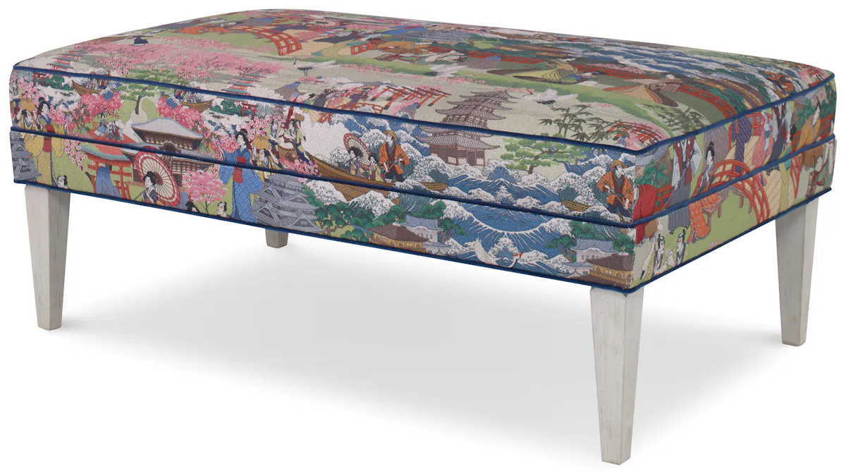 Ambella Home 113-00 Aperitif Bench Wood Legs Ambella Home 113-00 Aperitif Bench Wood Legs