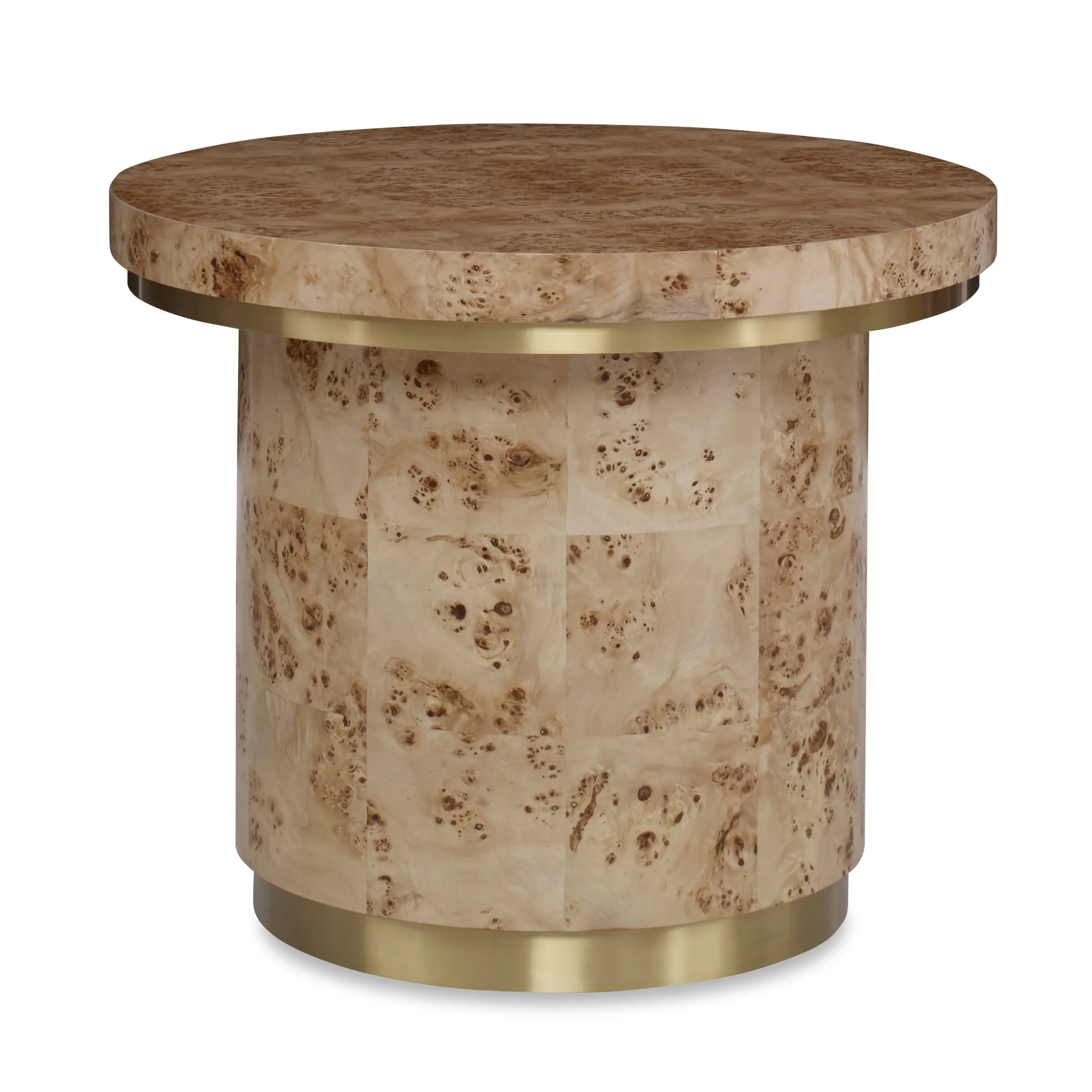 Ambella Home 12589-900-003 Burl Round End Table W/ Clear Coat