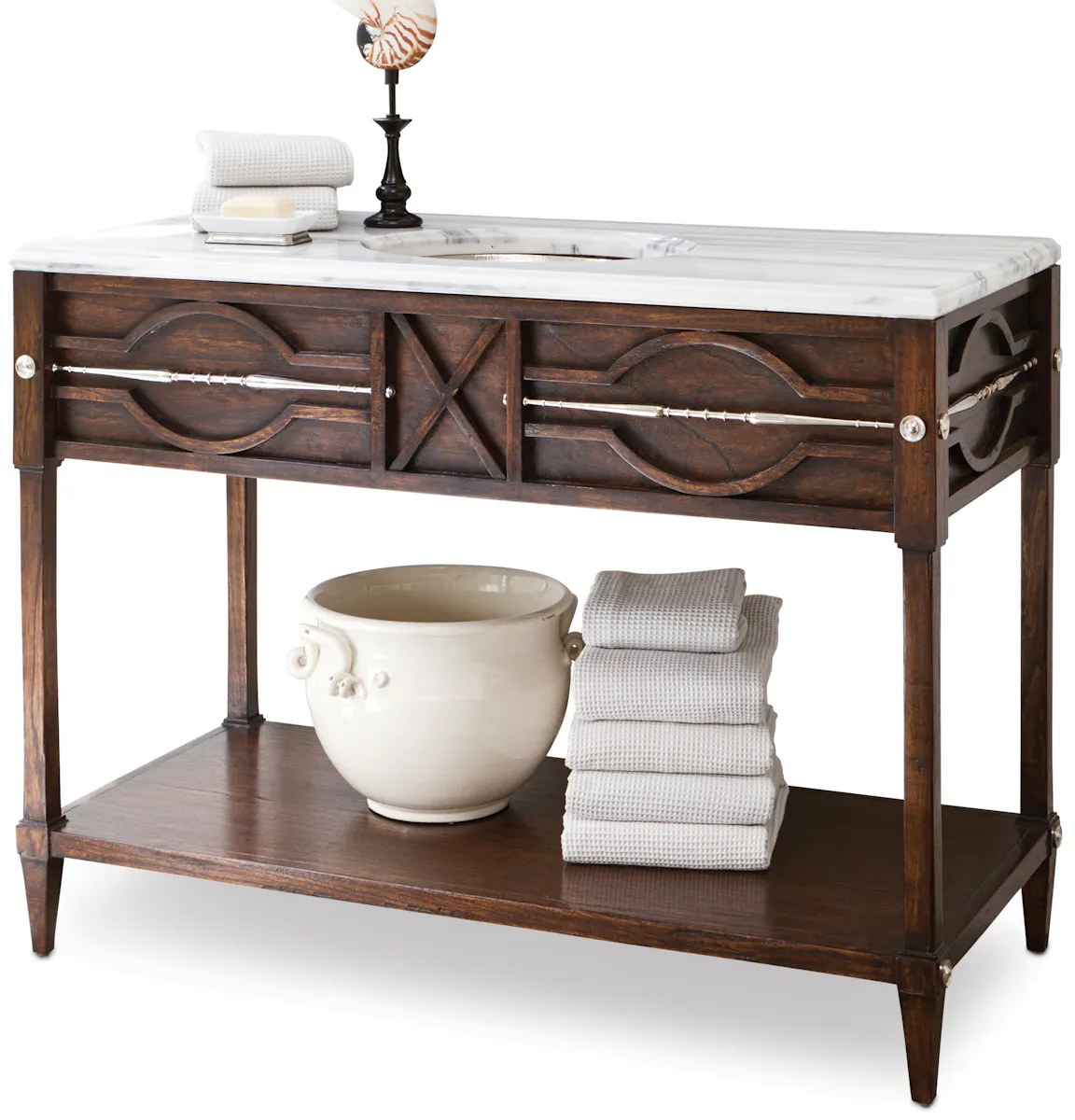Ambella Home 17554-110-401 Spindle Sink Chest Walnut Ambella Home 17554-110-401 Spindle Sink Chest Walnut