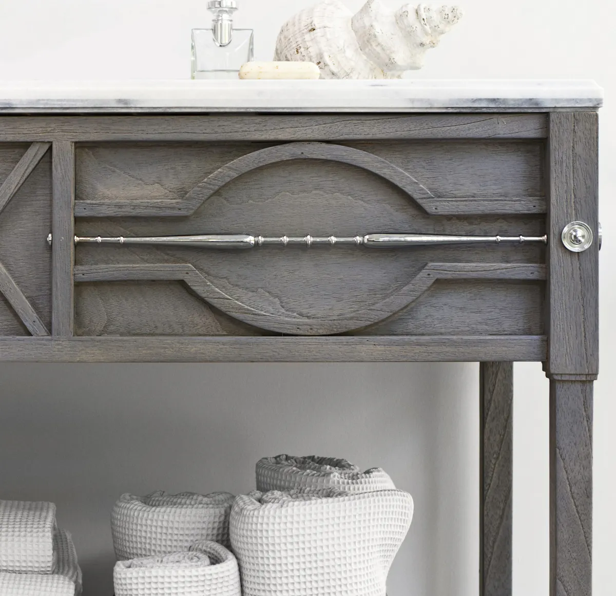 Ambella Home 17554-110-411 Spindle Sink Chest Weathered Grey Ambella Home 17554-110-411 Spindle Sink Chest Weathered Grey