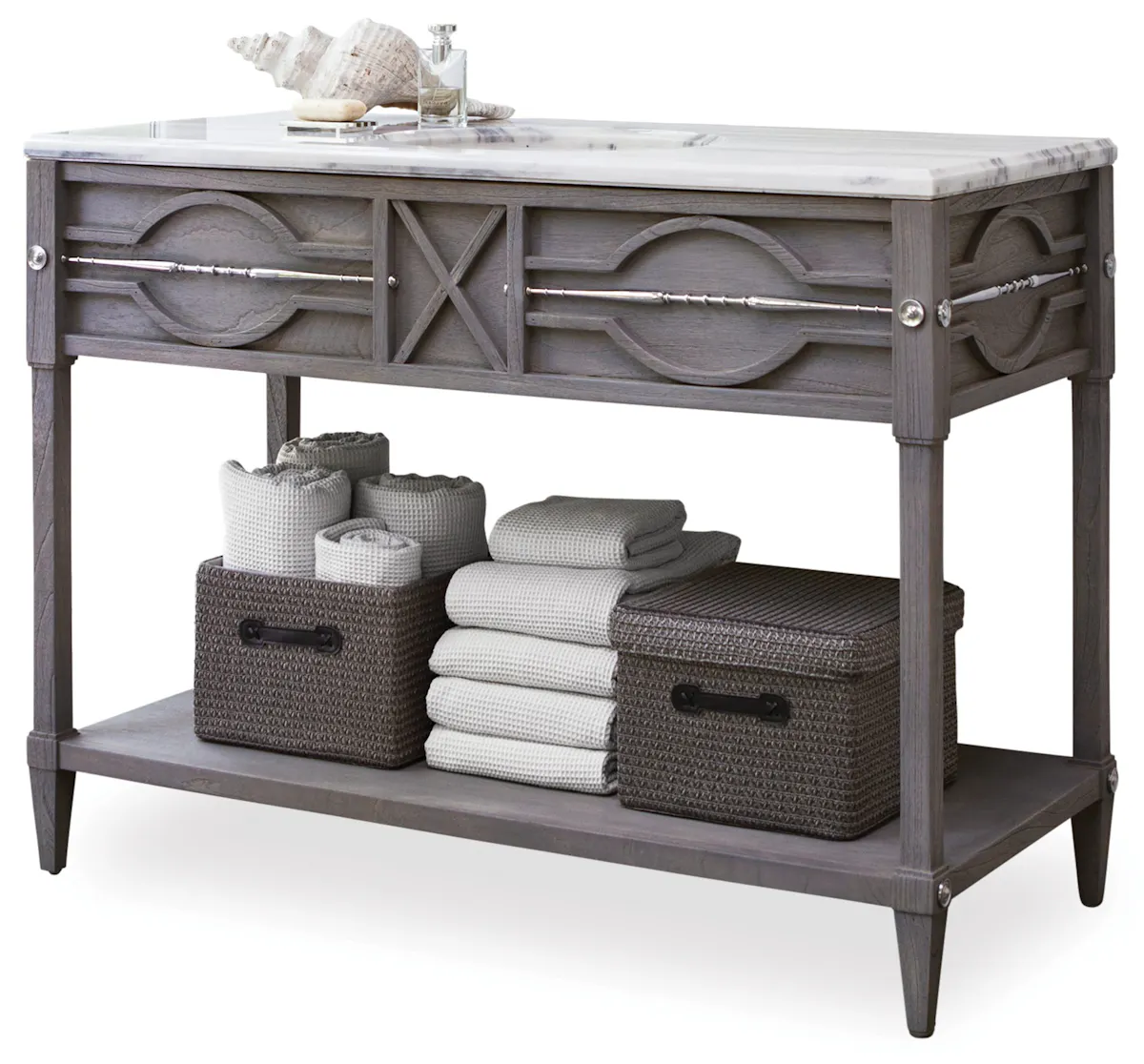 Ambella Home 17554-110-411 Spindle Sink Chest Weathered Grey Ambella Home 17554-110-411 Spindle Sink Chest Weathered Grey