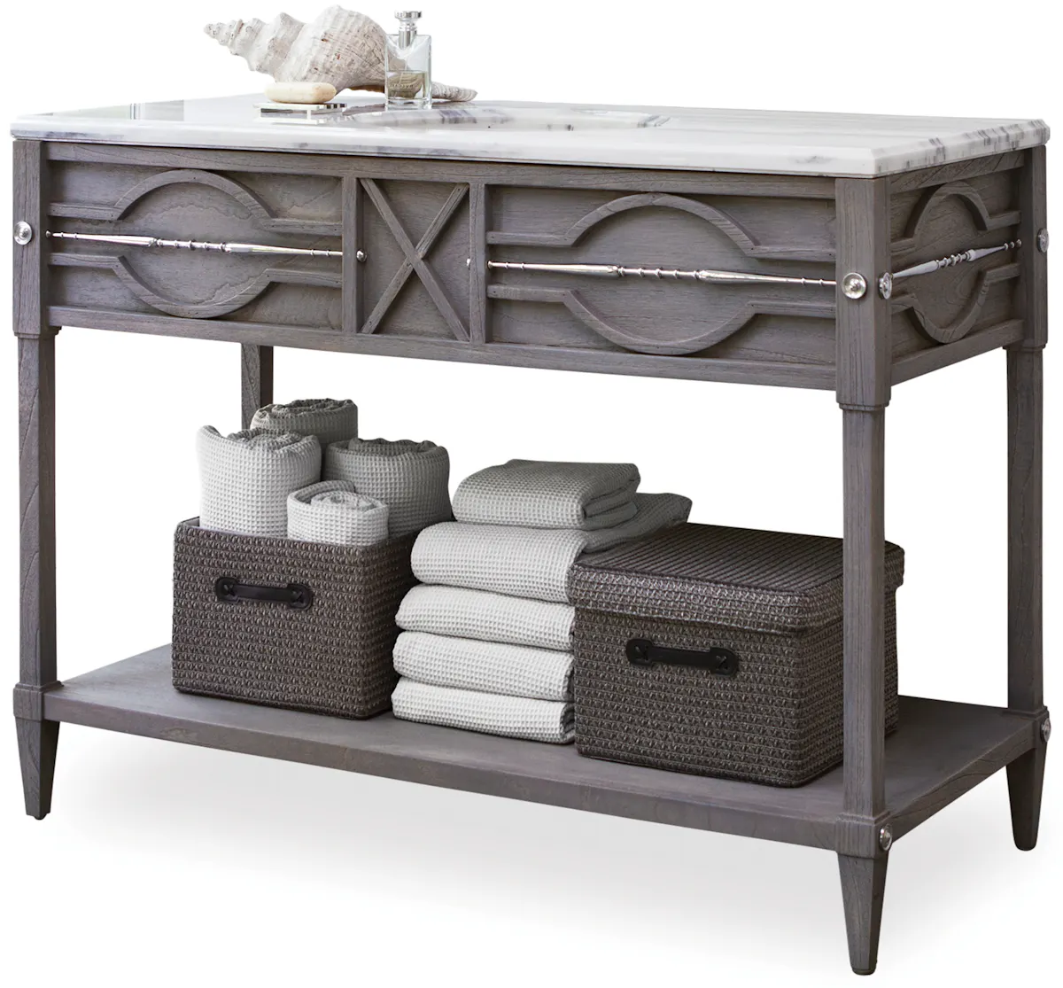 Ambella Home 17554-110-411 Spindle Sink Chest Weathered Grey Ambella Home 17554-110-411 Spindle Sink Chest Weathered Grey
