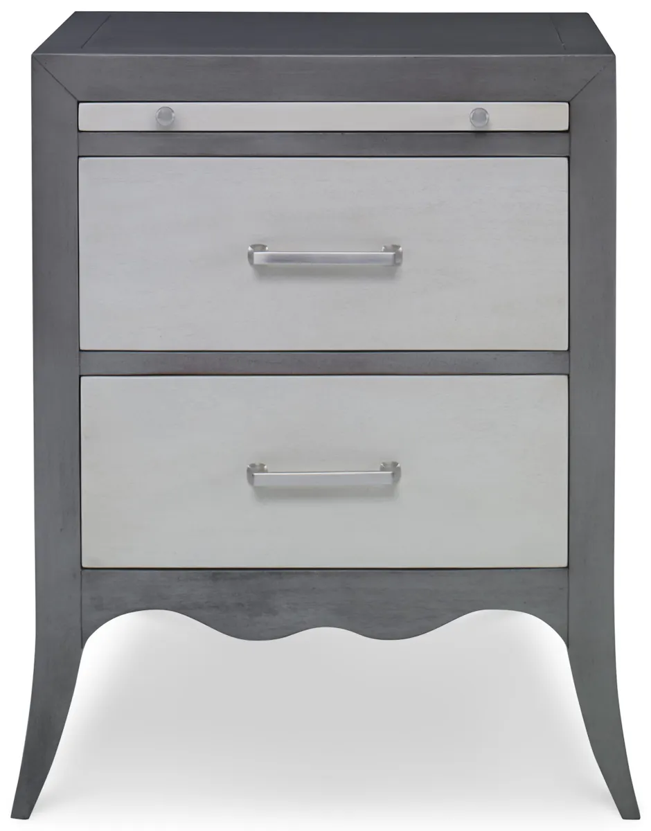 Ambella Home 17592-830-010 Beatrix Nightstand Ash Grey / Linen Ambella Home 17592-830-010 Beatrix Nightstand Ash Grey / Linen