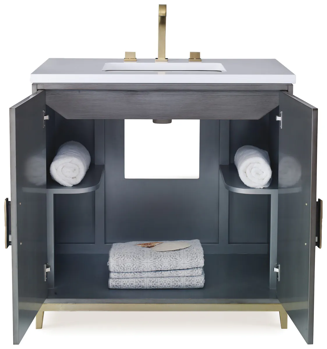 Ambella Home 24130-110-304 Bellissimi Sink Chest Steel Ambella Home 24130-110-304 Bellissimi Sink Chest Steel