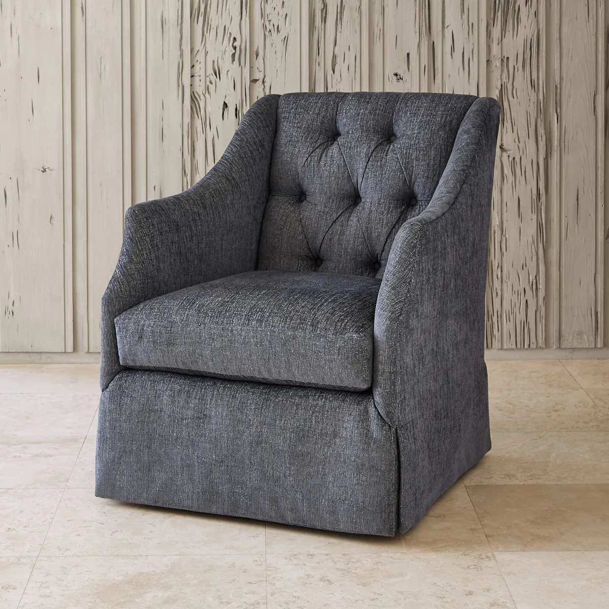 Ambella Home 242-00 Claudette Chair Skirted WithTufted Back Ambella Home 242-00 Claudette Chair Skirted WithTufted Back