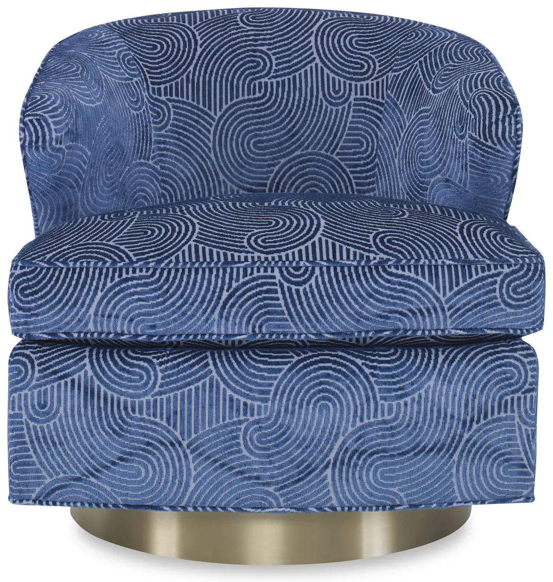 Ambella Home 276-00 Scoop Swivel Chair Brass Base Ambella Home 276-00 Scoop Swivel Chair Brass Base