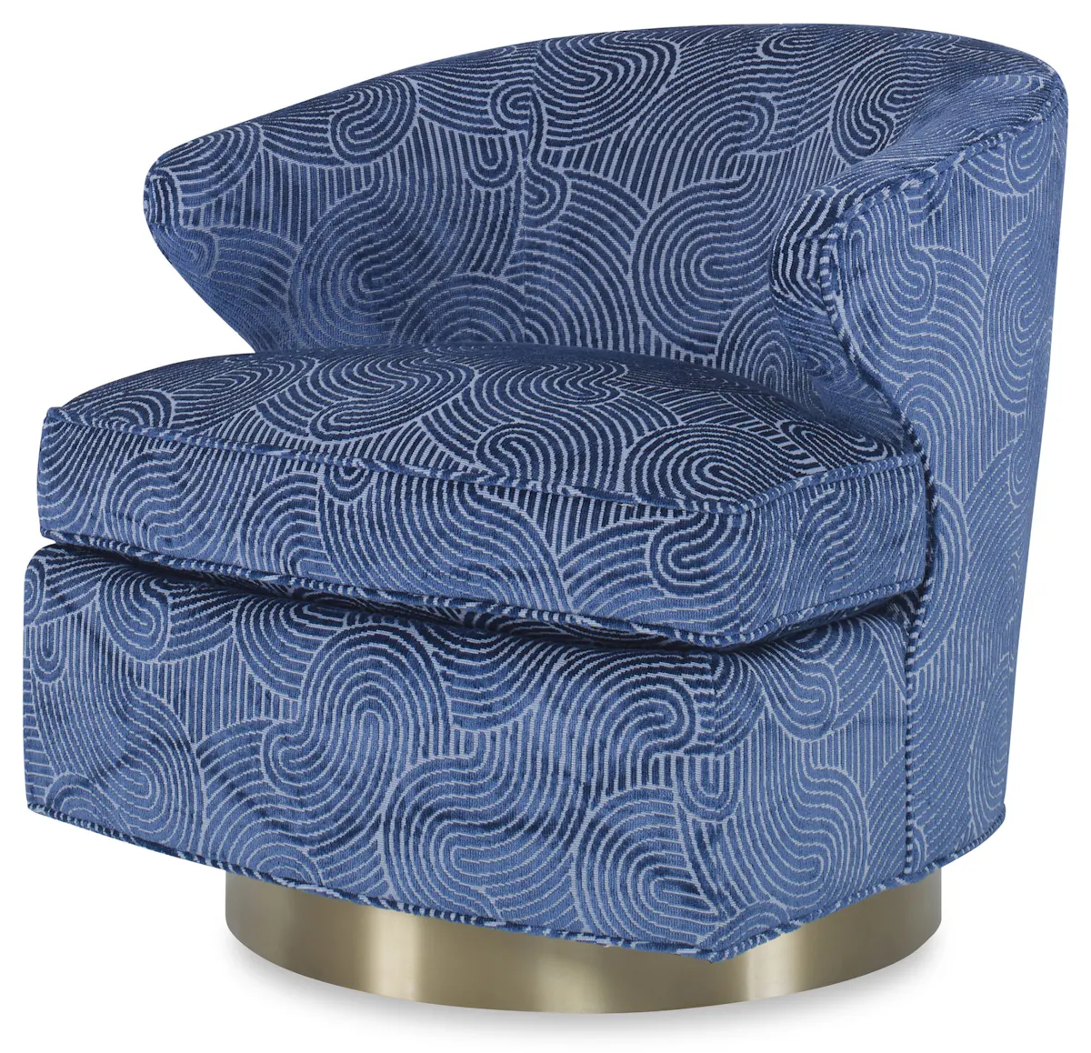 Ambella Home 276-00 Scoop Swivel Chair Brass Base Ambella Home 276-00 Scoop Swivel Chair Brass Base