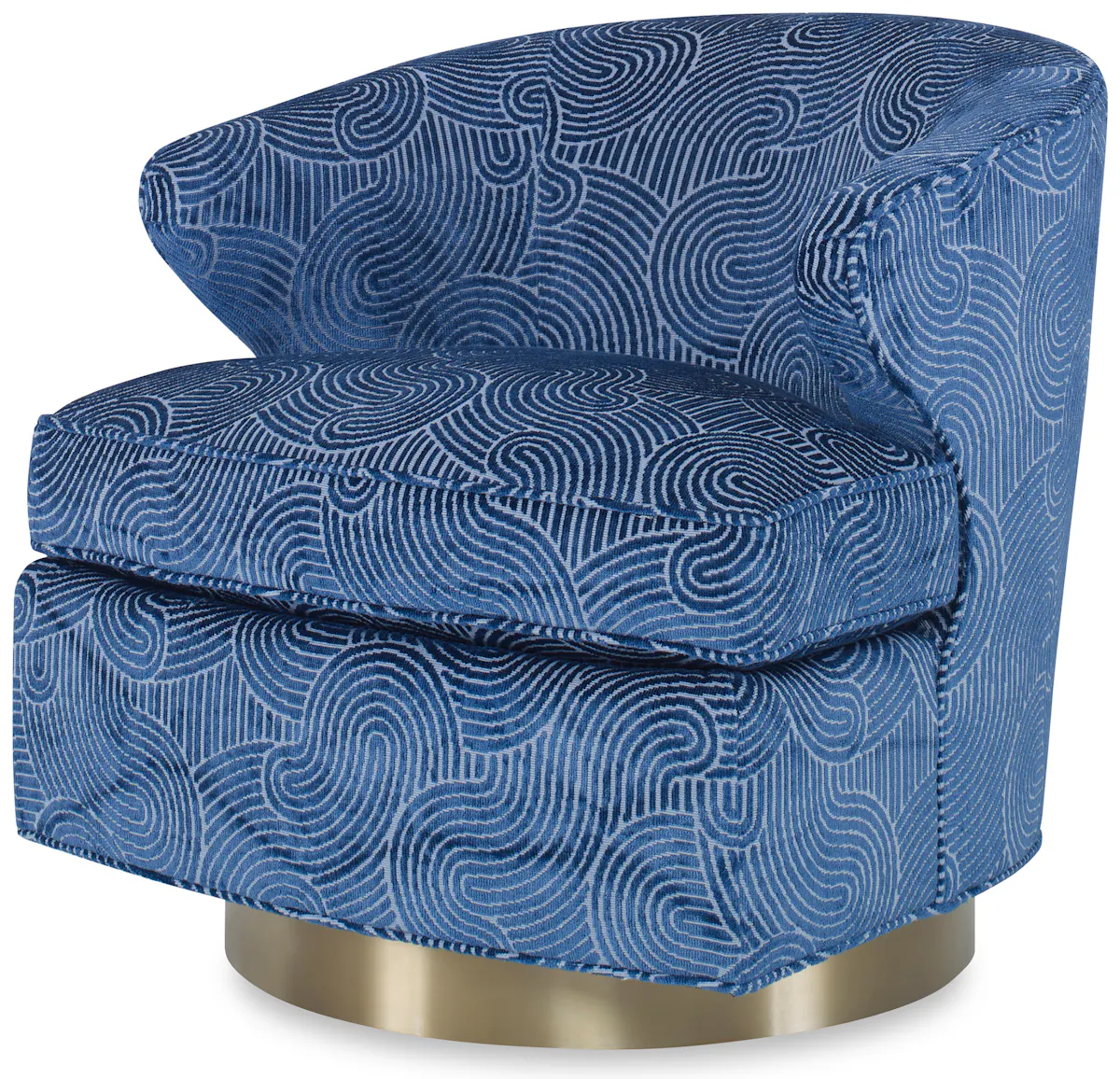 Ambella Home 276-00 Scoop Swivel Chair Brass Base Ambella Home 276-00 Scoop Swivel Chair Brass Base
