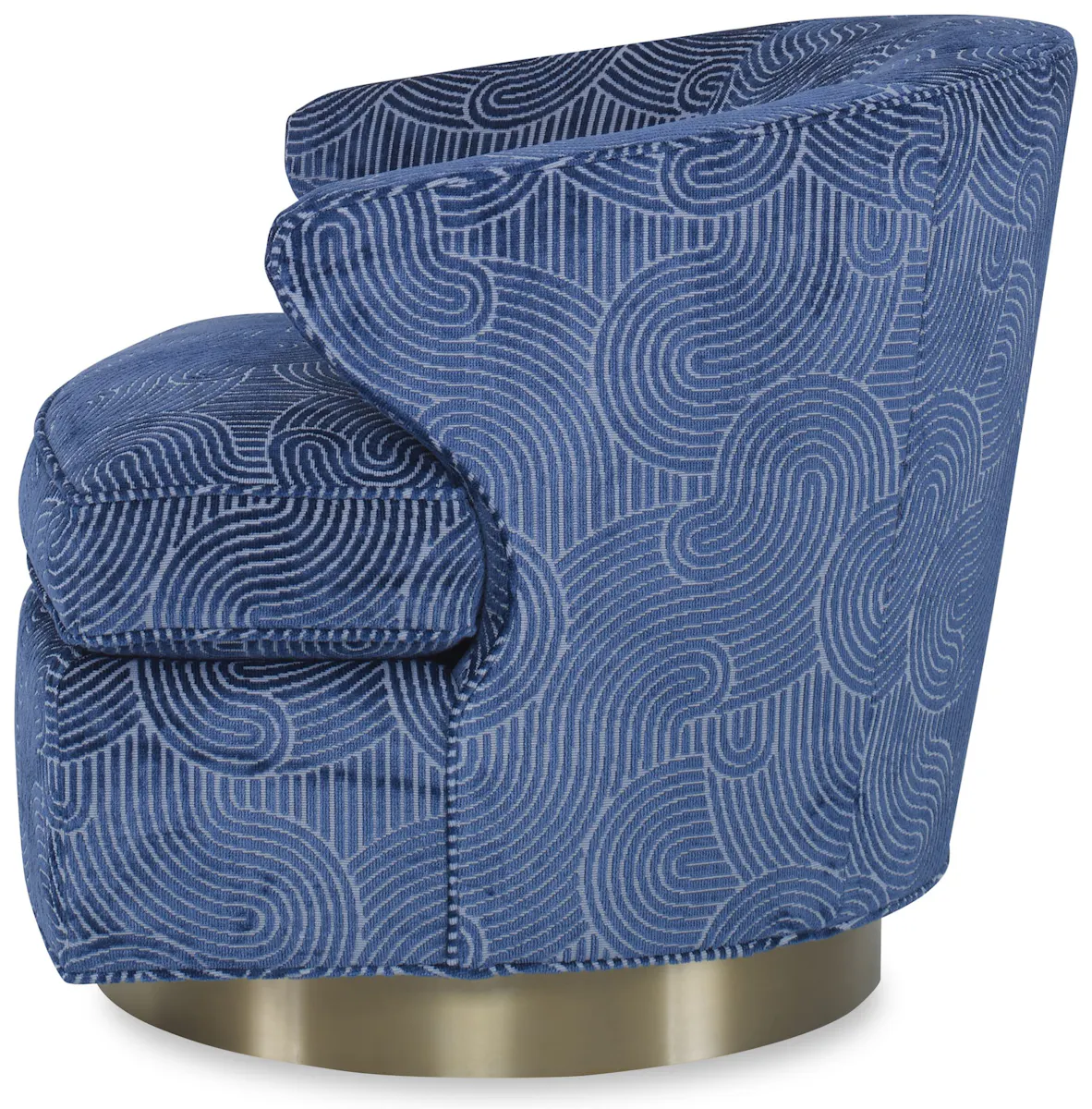 Ambella Home 276-00 Scoop Swivel Chair Brass Base Ambella Home 276-00 Scoop Swivel Chair Brass Base