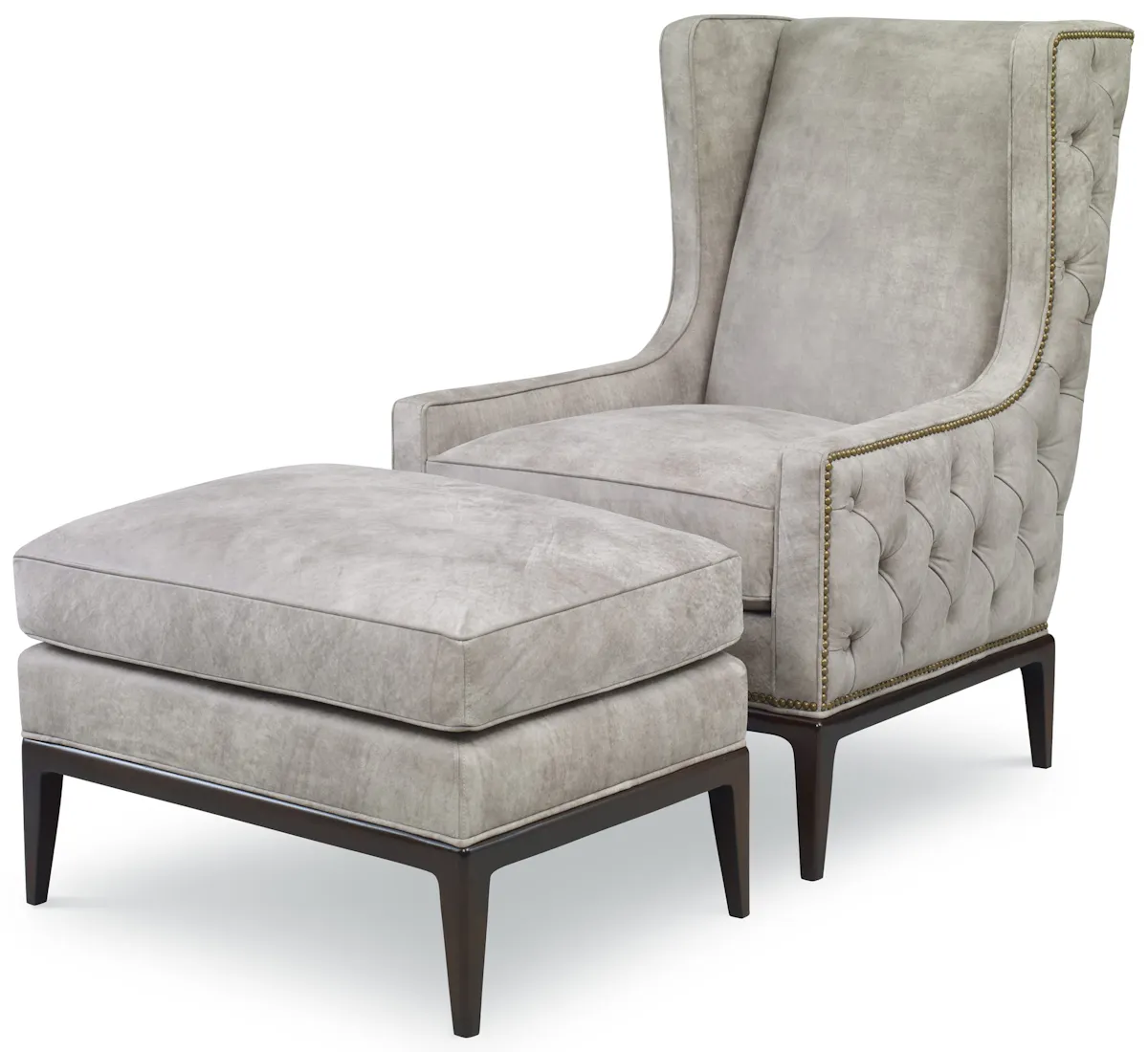 Ambella Home 296-00 Claxton Wing Chair Tufted Outside Ambella Home 296-00 Claxton Wing Chair Tufted Outside