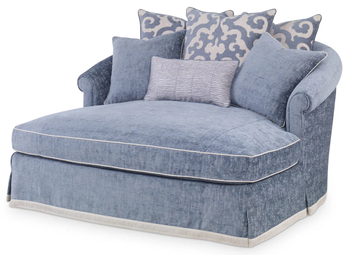 Ambella Home 300-00 Josephine Double Chaise Skirted Ambella Home 300-00 Josephine Double Chaise Skirted