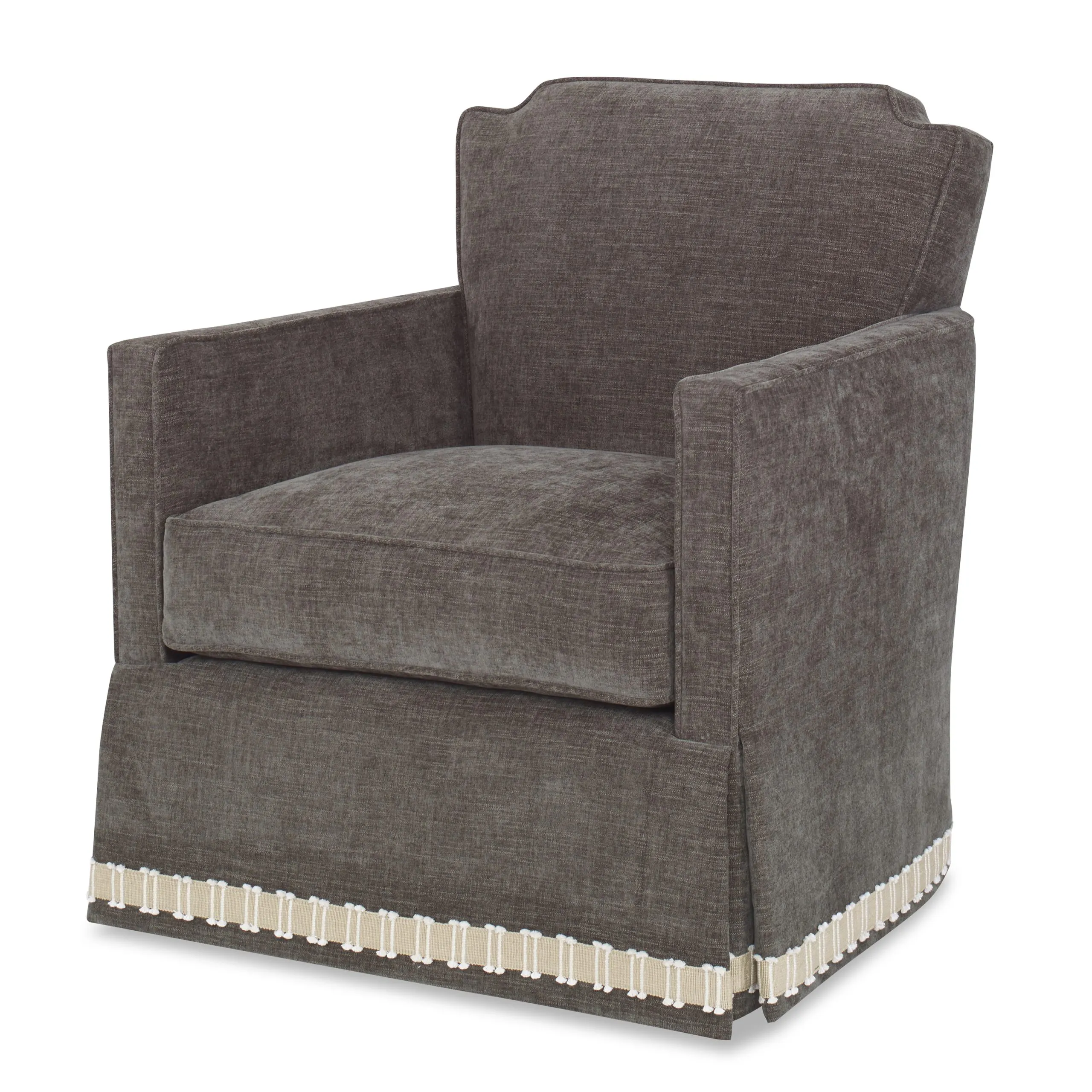 Ambella Home 436-00 Elise Swivel Chair Skirted